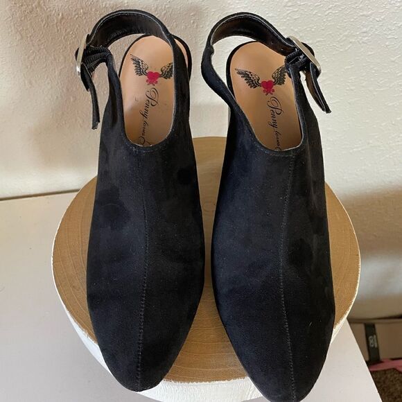 Penny Loves Kenneth Black Suede Chunky Heels Size 7.5M EUC - Picture 4 of 6